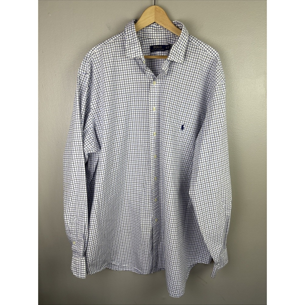 Polo Ralph Lauren Long Sleeve Button Down Shirt Size 3XLT Gingham Plaid Preppy